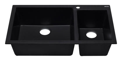 ALFI brand AB3319DI 34" Double Bowl Drop In Granite Composite Kitchen Sink