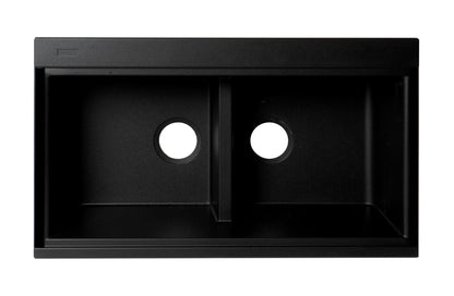 ALFI brand AB3418DBUM 33" Granite Composite Workstation Step Rim Double Bowl Undermount Sink with Accessories