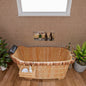 ALFI brand  AB1148 59" Free Standing Wooden Bathtub with Chrome Tub Filler