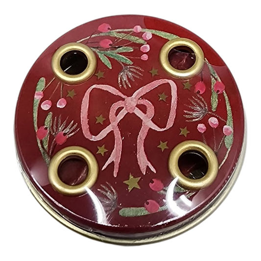 Mini Advent Tin with Candles - Beautiful Bow Wreath