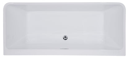 ALFI brand  AB8859 67 inch White Rectangular Acrylic Free Standing Soaking Bathtub