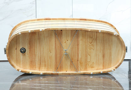 ALFI brand  AB1163 61" Free Standing Wooden Bathtub with Cushion Headrest