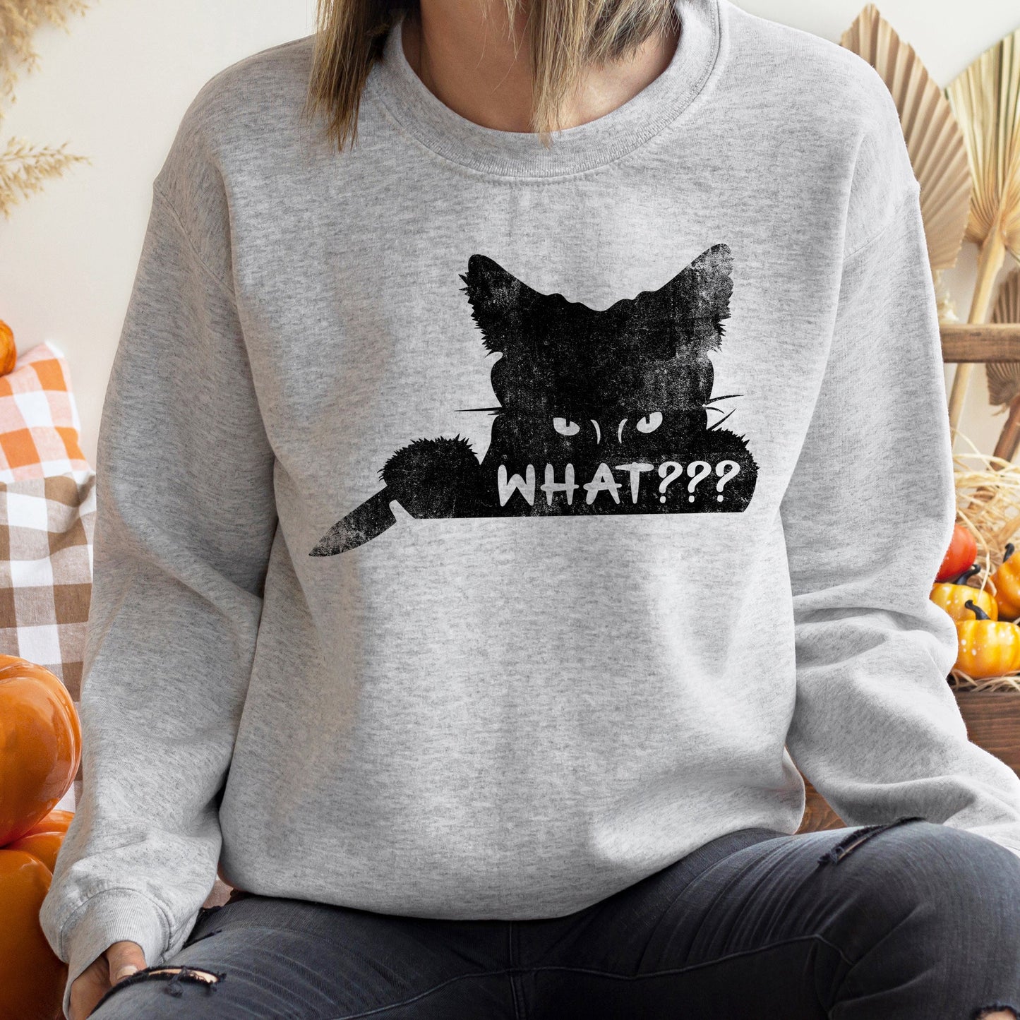 What??? Cat Halloween Sweatshirt