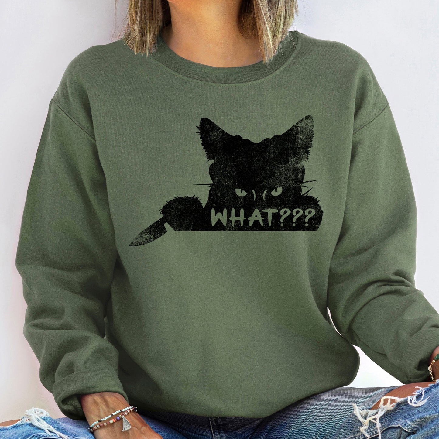 What??? Cat Halloween Sweatshirt