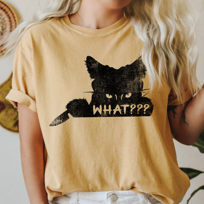 What? Cat And Knife Retro Halloween Comfort Colors Tshirt