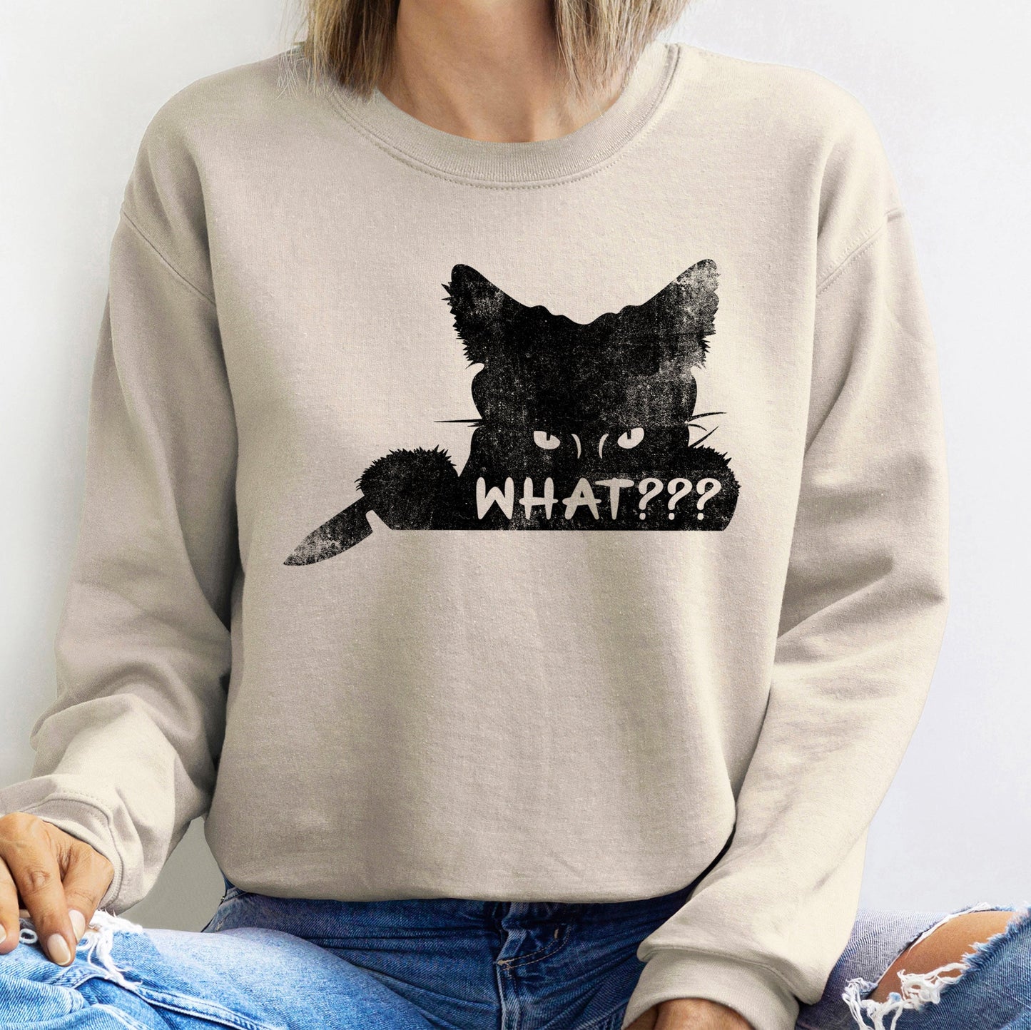 What??? Cat Halloween Sweatshirt
