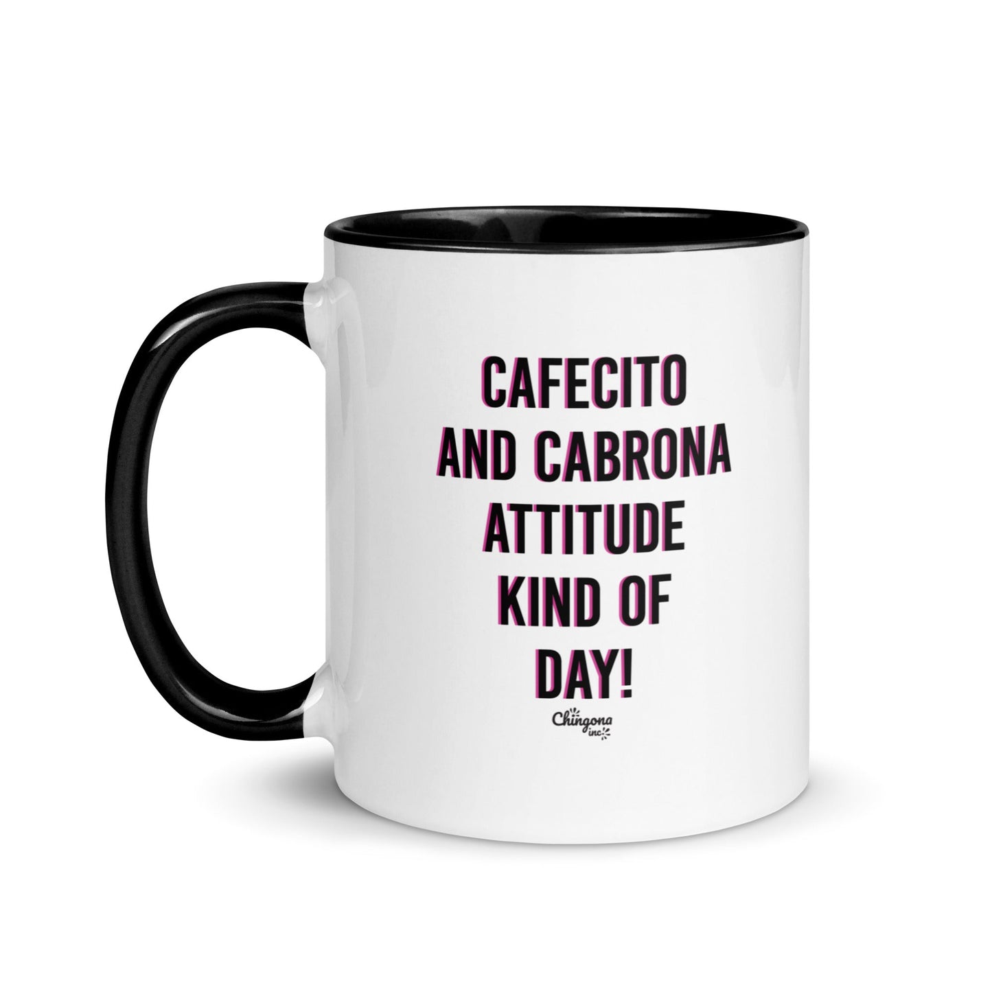 Cafecito and Cabrona Attitude Latina Mug Color Inside