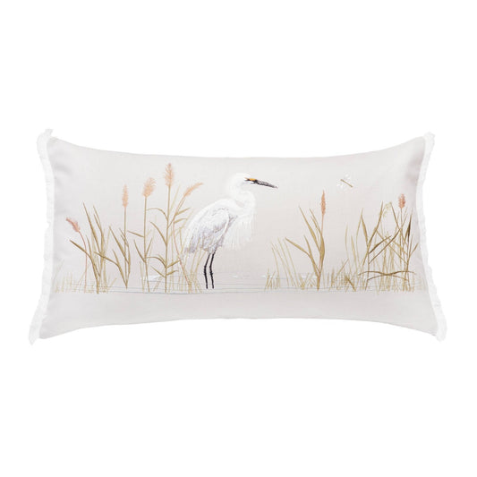 White Egret Indoor Throw Pillow