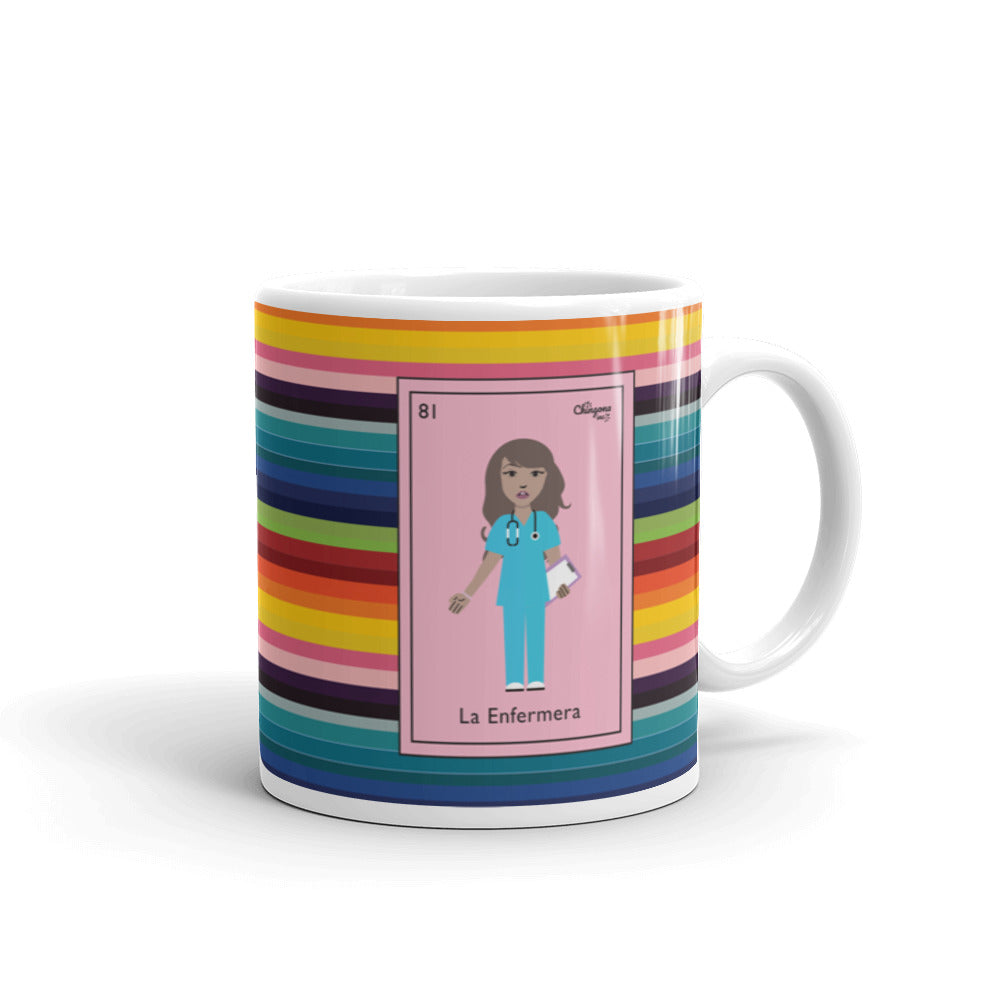 La Enfermera Mexican Loteria Card Serape Mug