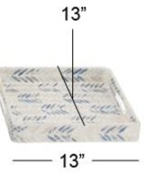 White Mother of Pearl Shell Living Room Décor Tray with Checkerboard Pattern