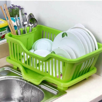 Dish Drying Rack with Drain Board | Kitchen Utensil Organizer