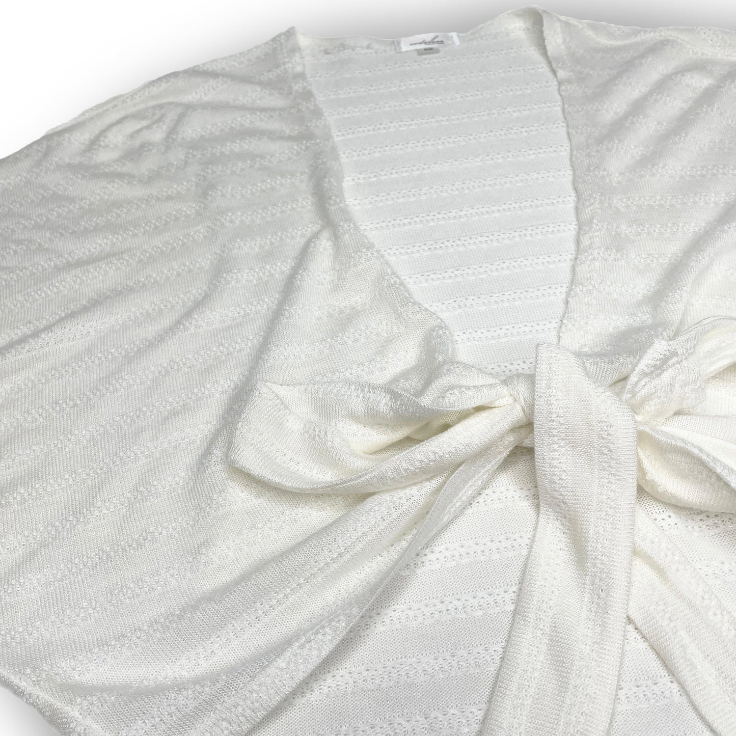 Cropped Sweater Knit Wrap Top Ballet Warm Up - White Intricate