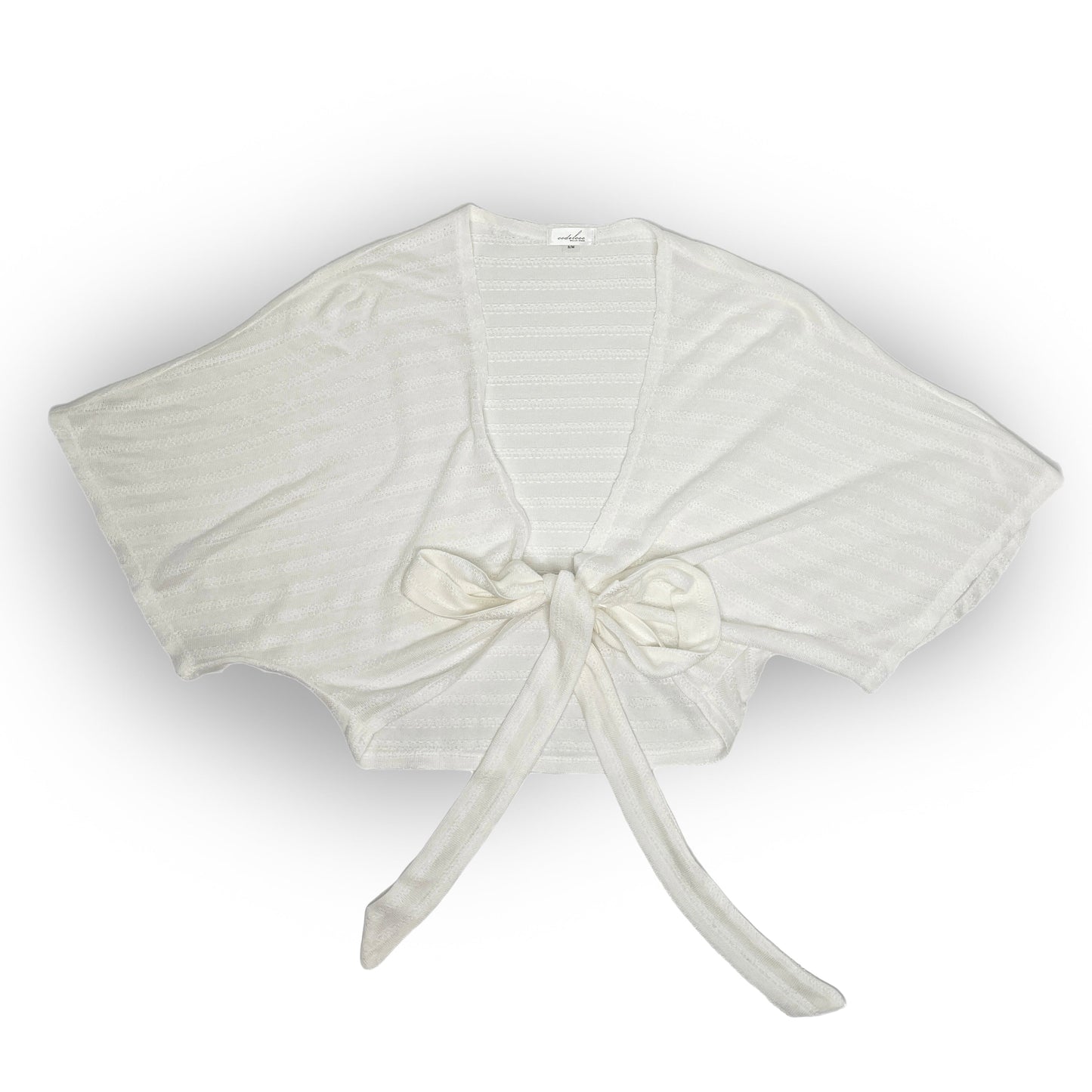 Cropped Sweater Knit Wrap Top Ballet Warm Up - White Intricate