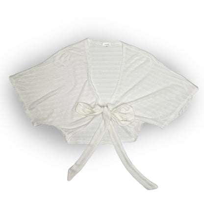 Cropped Sweater Knit Wrap Top Ballet Warm Up - White Intricate