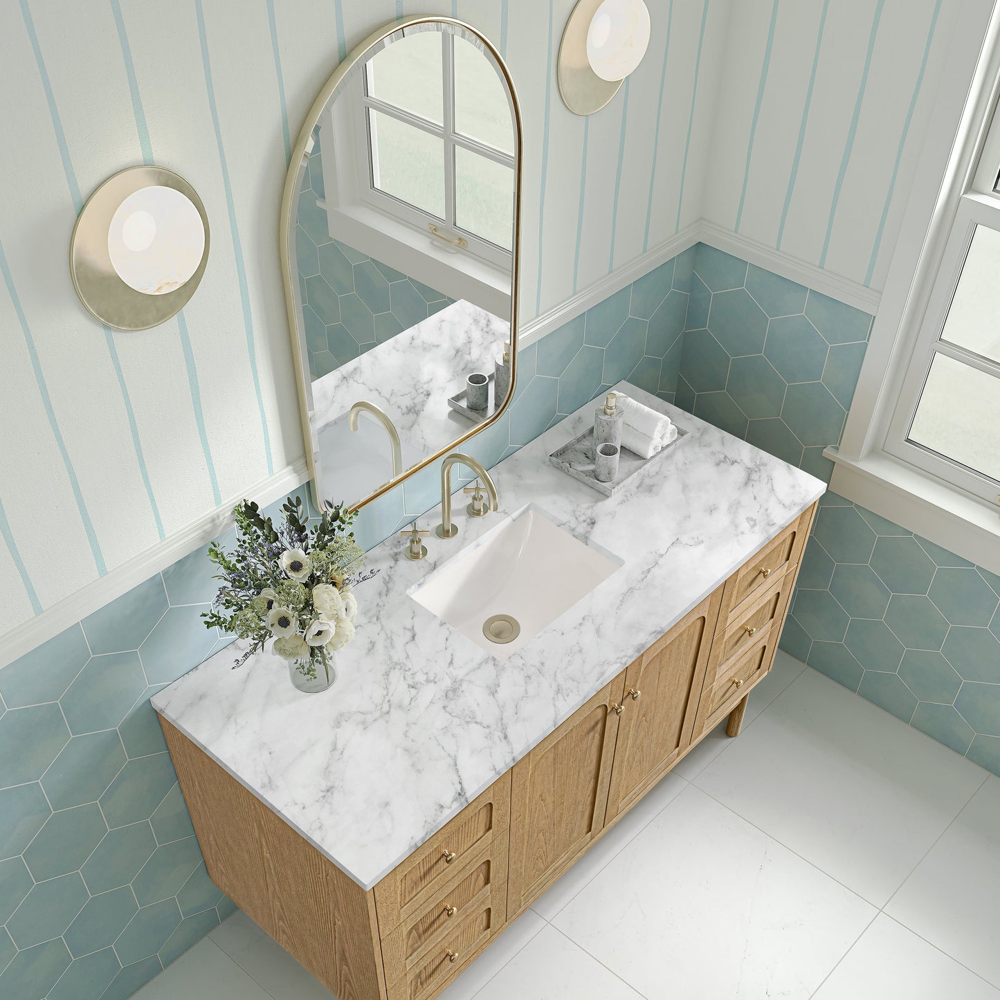 Laurent 60" Single Vanity, Light Natural Oak
