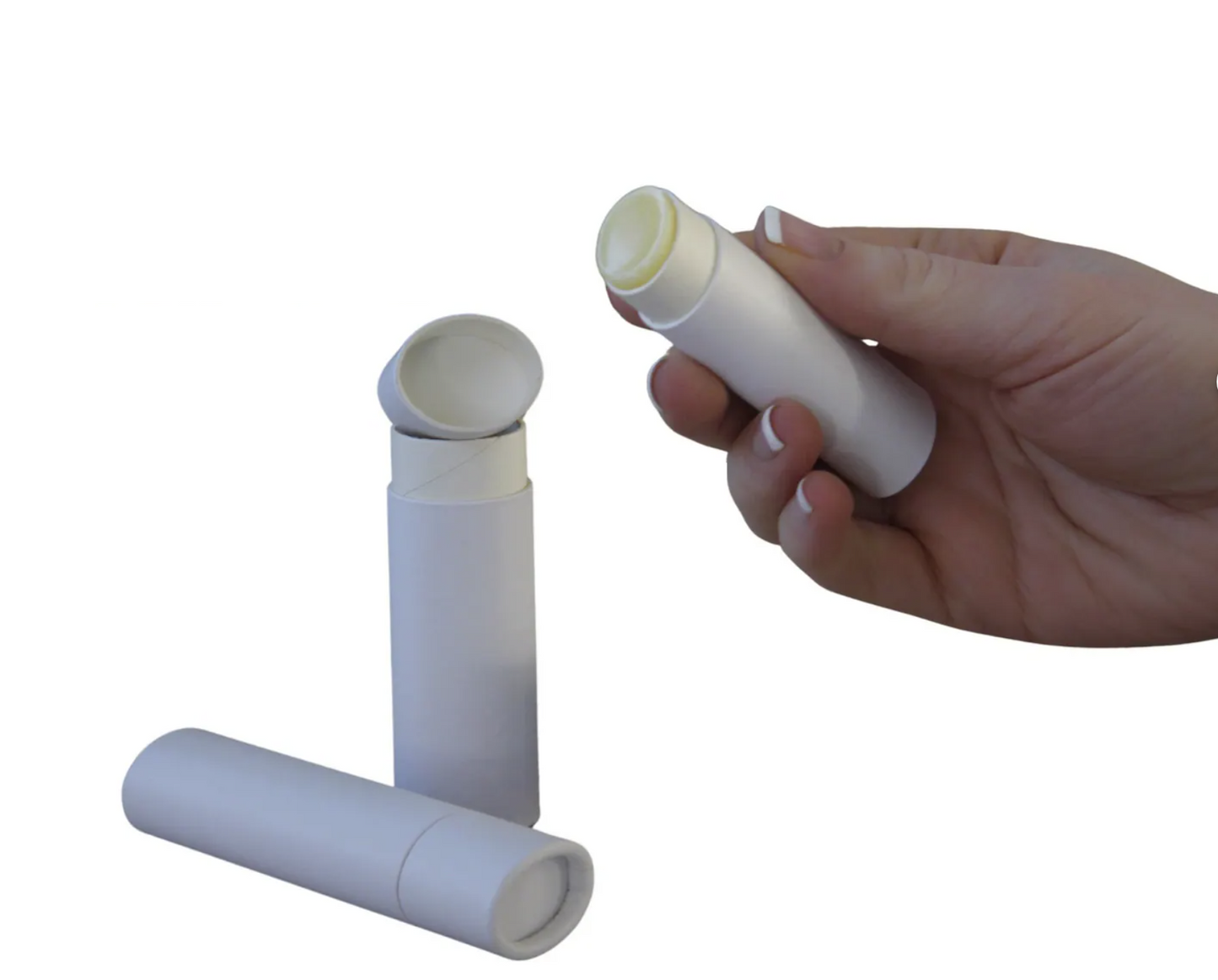 .5 ounce / 15 g White Oval Push-up Lip Balm Tubes