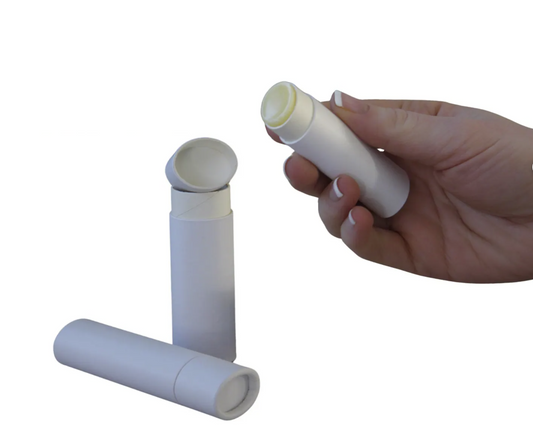 .5 ounce / 15 g White Oval Push-up Lip Balm Tubes