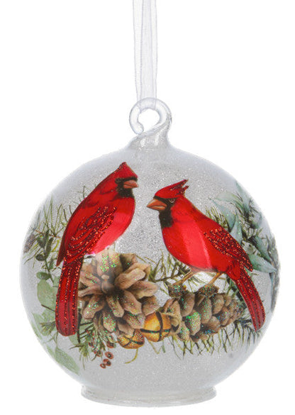 Cardinal Frost LED Glow Ornament - Pinecones