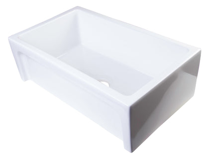 ALFI brand AB3018ARCH Arched Apron Thick Wall Fireclay Single Bowl Farm Sink