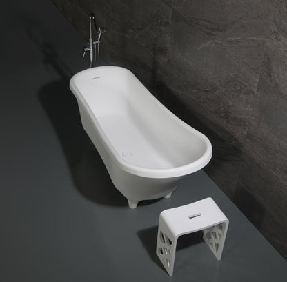ALFI brand  AB9960 67" White Matte Clawfoot Solid Surface Resin Bathtub