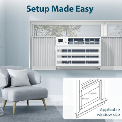 Window Air Conditioner, 8000BTU, 24H Timer, Remote Control A8502W