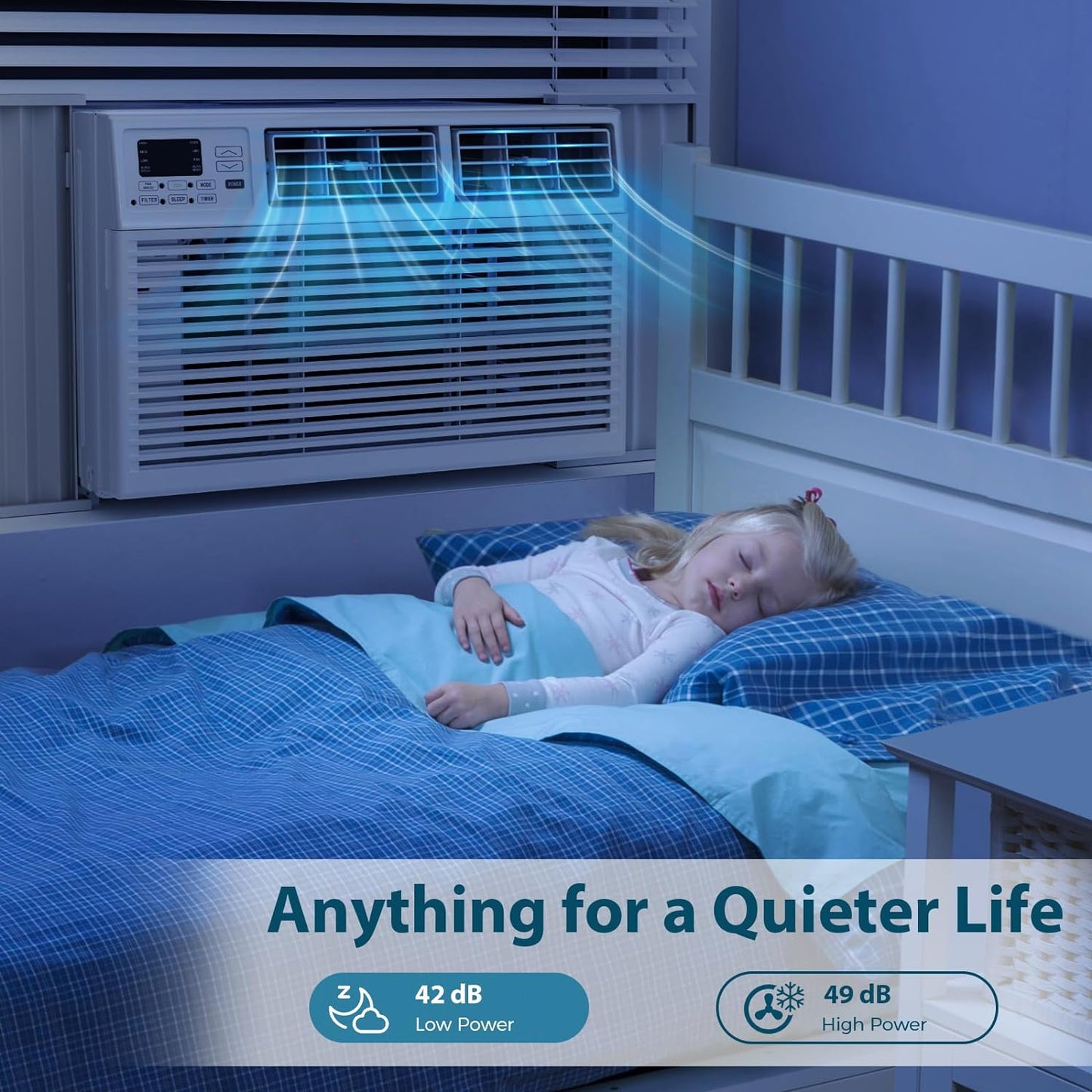 Window Air Conditioner, 8000BTU, 24H Timer, Remote Control A8502W