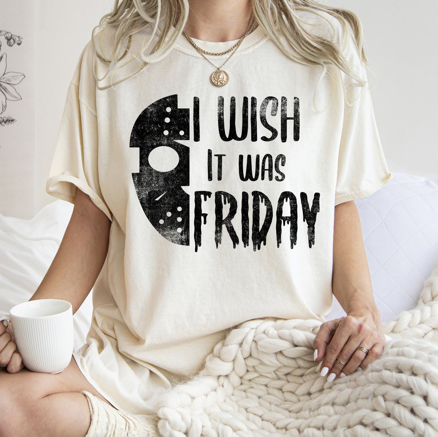 I Wish It Was Friday Retro Halloween Comfort Colors Tshirt