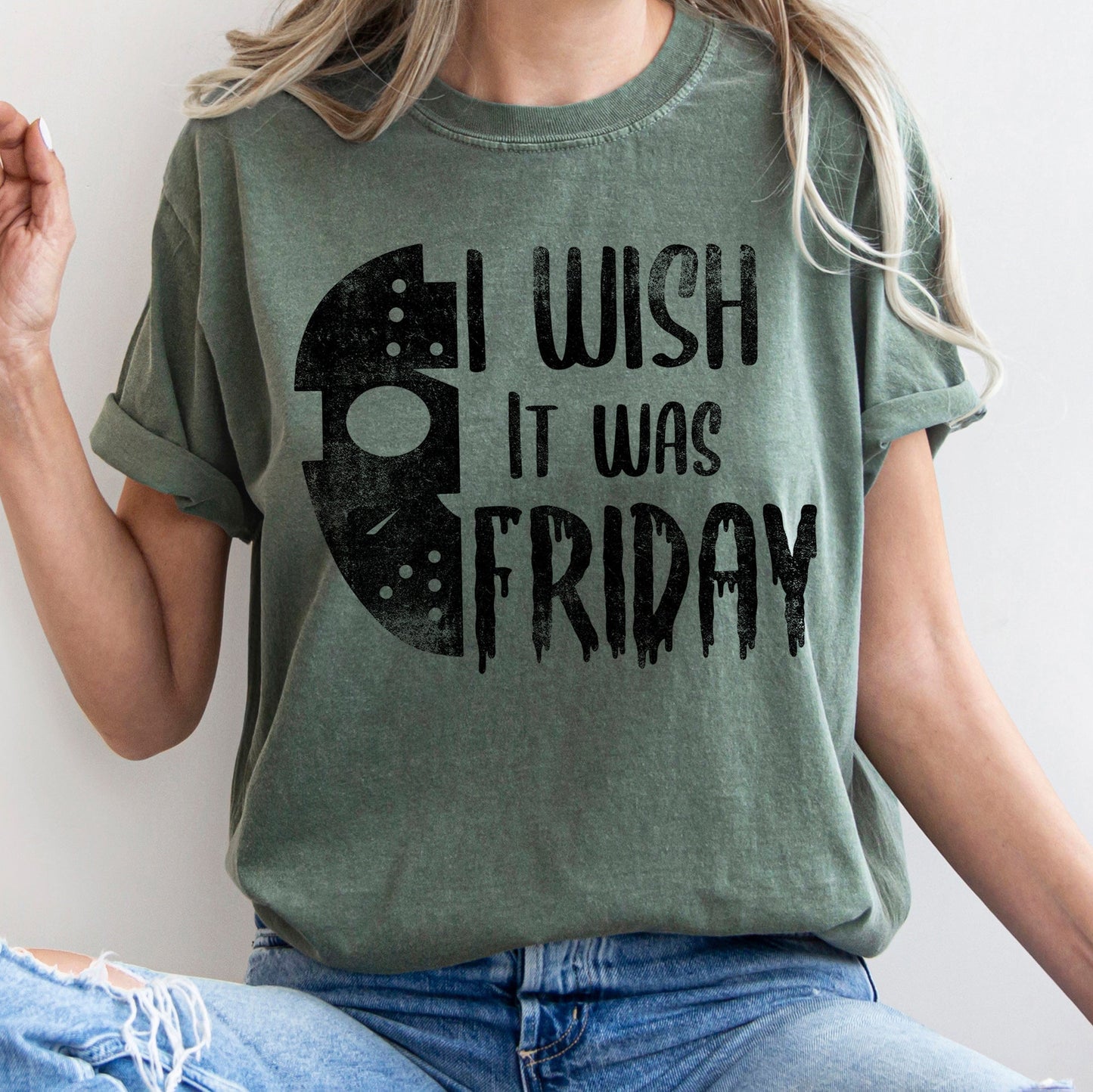 I Wish It Was Friday Retro Halloween Comfort Colors Tshirt