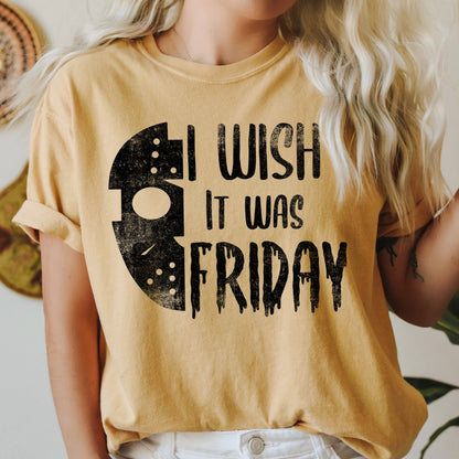I Wish It Was Friday Retro Halloween Comfort Colors Tshirt