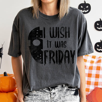I Wish It Was Friday Retro Halloween Comfort Colors Tshirt