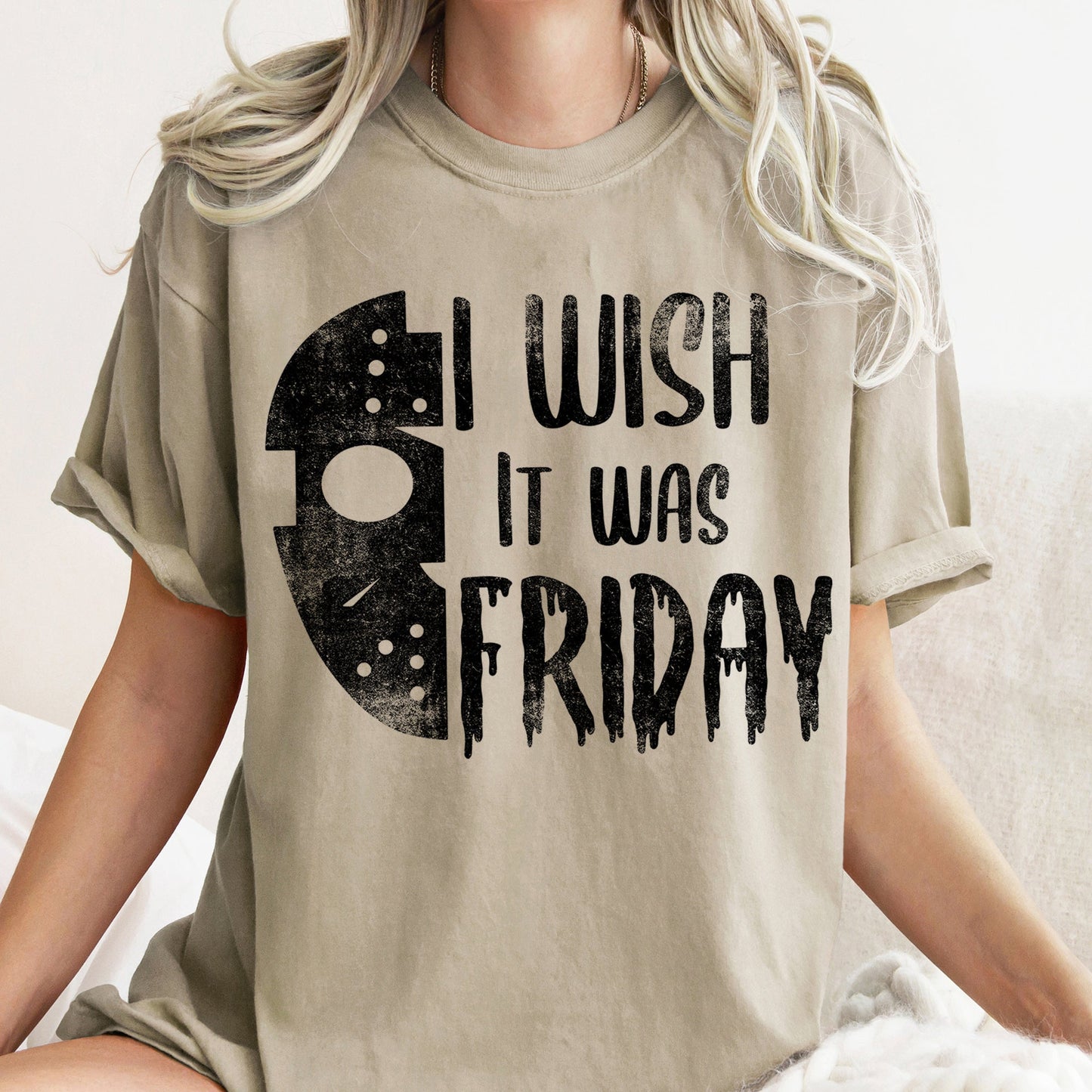 I Wish It Was Friday Retro Halloween Comfort Colors Tshirt