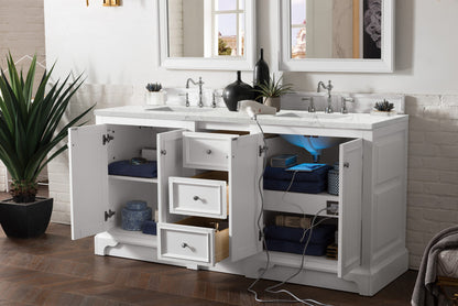 De Soto 72" Double Vanity Cabinet, Bright White