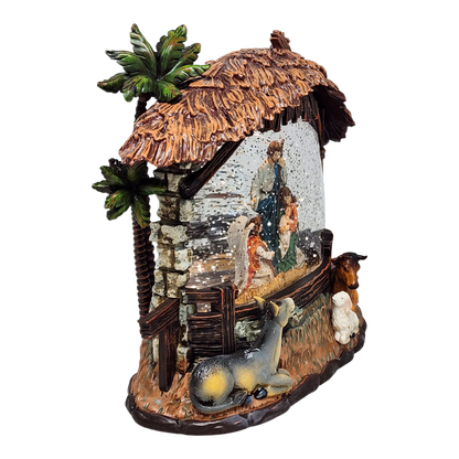 Enchanted Lighted Spinning Nativity Waterglobe