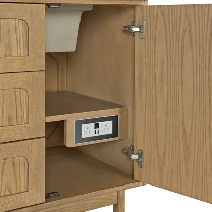 Laurent 60" Double Vanity, Light Natural Oak