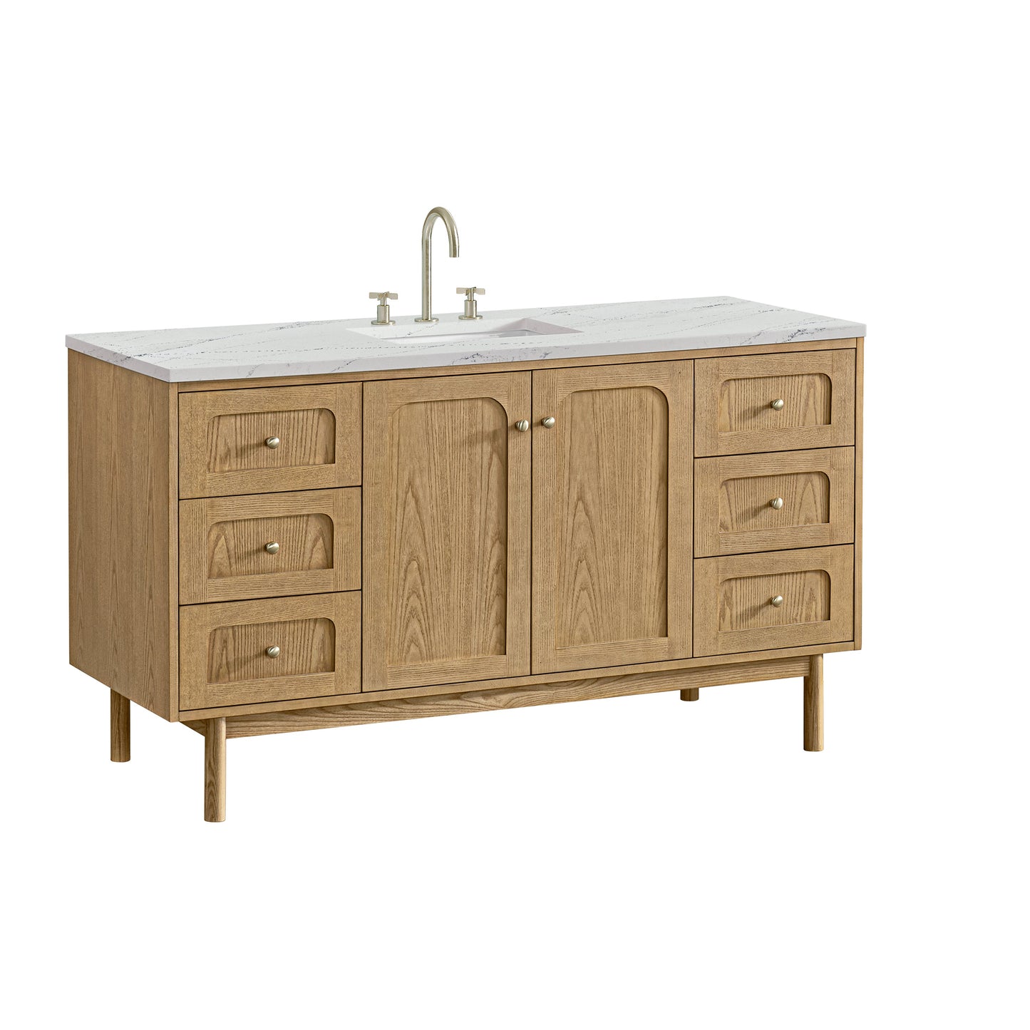 Laurent 60" Single Vanity, Light Natural Oak