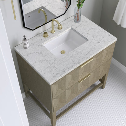Emmeline 36" Single Vanity Cabinet, Pebble Oak