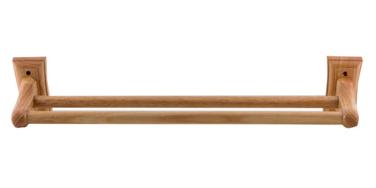 ALFI brand  AB5505 24" Double Rack Wooden Towel Bar Bathroom Accessory