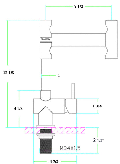 ALFI brand AB2038 Retractable Single Hole Kitchen Faucet
