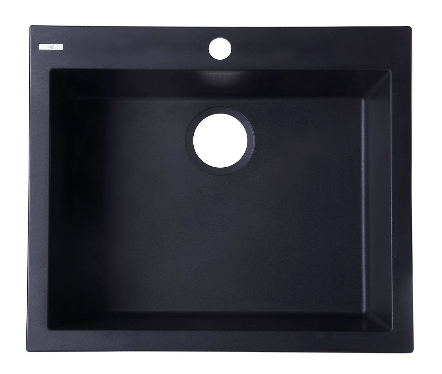 ALFI brand AB2420DI 24" Drop-In Single Bowl Granite Composite Kitchen Sink