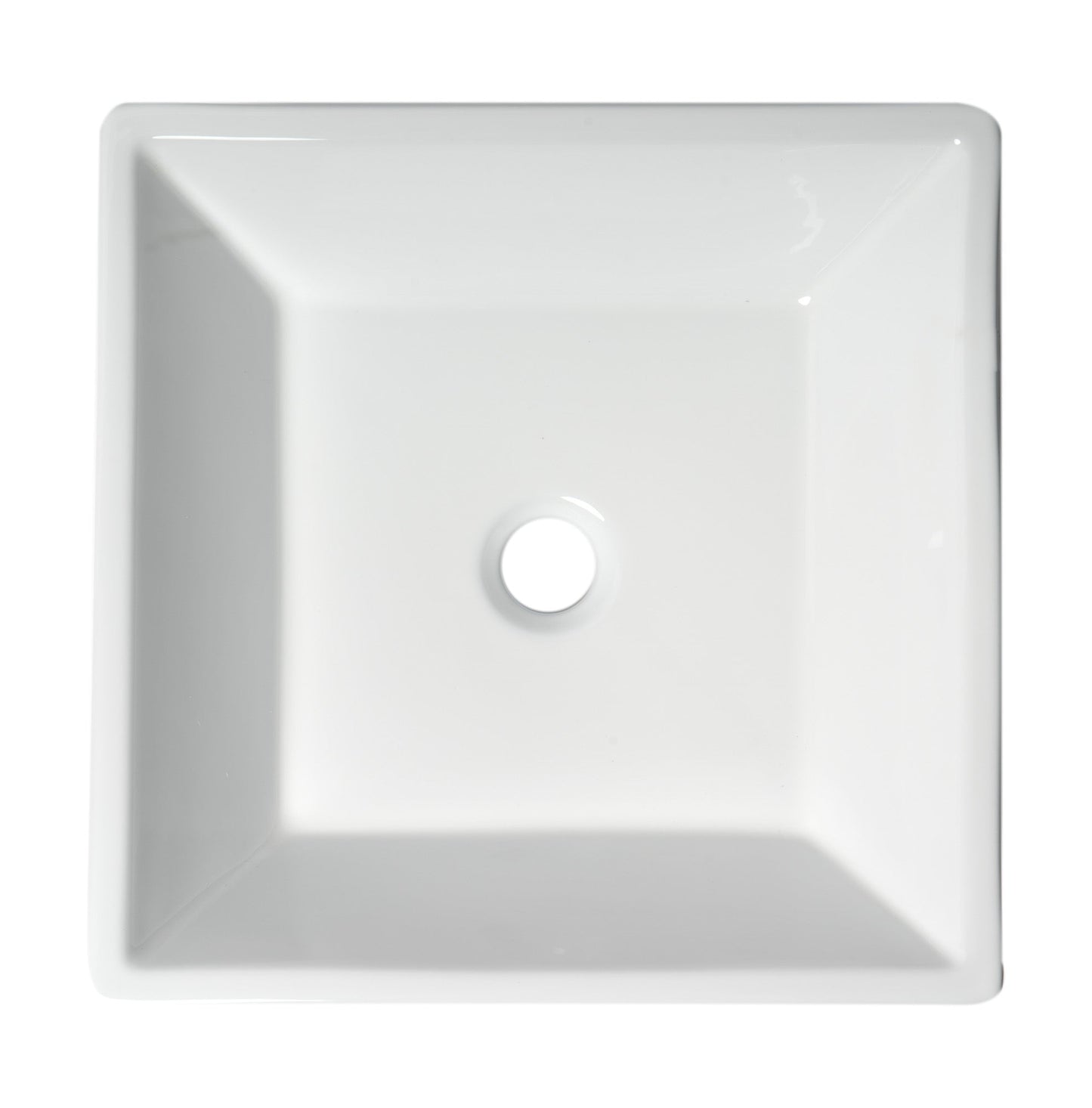 ALFI brand  ABC912 White 17" Square Above Mount Ceramic Sink