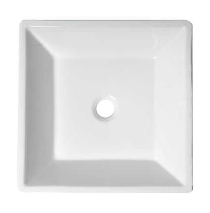 ALFI brand  ABC912 White 17" Square Above Mount Ceramic Sink
