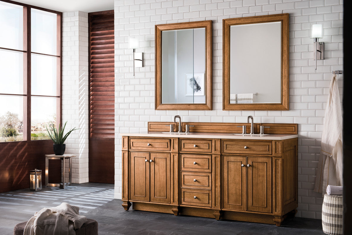 Bristol 72" Double Vanity Cabinet, Bright White