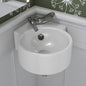 ALFI brand  ABC121 White 17" Tiny Corner Wall Mounted Ceramic Sink with Faucet Hole