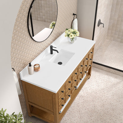 Malibu 60" Single Vanity Cabinet, Amber Birch