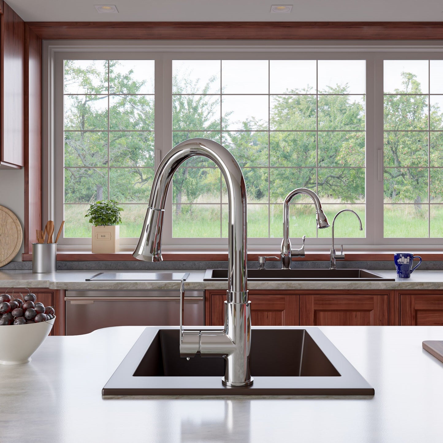 ALFI brand AB1720DI 17" Drop-In Rectangular Granite Composite Kitchen Prep Sink