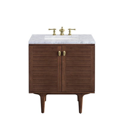 Amberly 30" Single Vanity Cabinet, Mid-Century Walnut