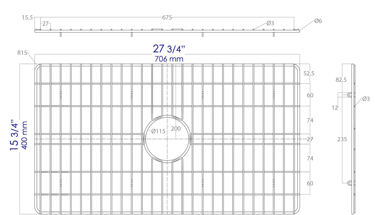 ALFI brand  ABGR30 Solid Stainless Steel Kitchen Sink Grid for ABF3018 Sink