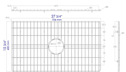 ALFI brand  ABGR30 Solid Stainless Steel Kitchen Sink Grid for ABF3018 Sink
