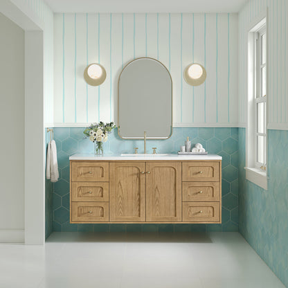 Laurent 60" Single Vanity, Light Natural Oak