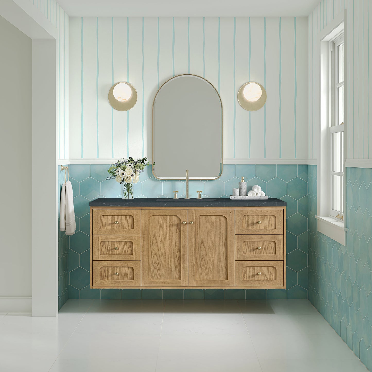 Laurent 60" Single Vanity, Light Natural Oak